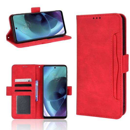 For Motorola Moto G52J 5G Skin Feel Calf Texture Card Slots Leather Phone Case(Red) - Motorola Cases by PMC Jewellery | Online Shopping South Africa | PMC Jewellery | Buy Now Pay Later Mobicred