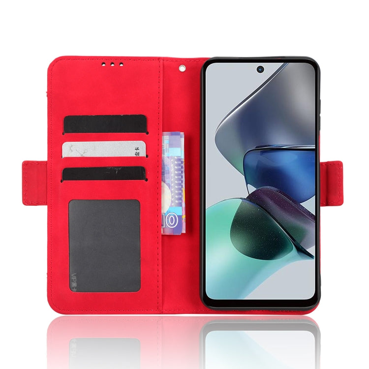 For Motorola Moto G53 / G13 Skin Feel Calf Texture Card Slots Leather Phone Case(Red) - Motorola Cases by PMC Jewellery | Online Shopping South Africa | PMC Jewellery | Buy Now Pay Later Mobicred