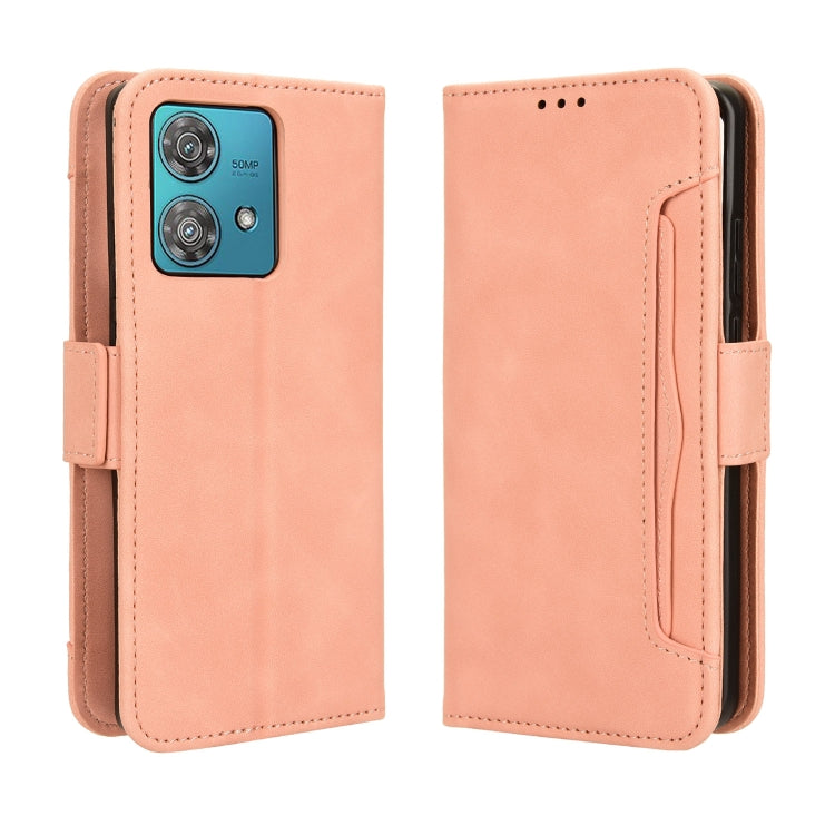 For Motorola Edge 40 Neo 5G Skin Feel Calf Texture Card Slots Leather Phone Case(Pink) - Motorola Cases by PMC Jewellery | Online Shopping South Africa | PMC Jewellery | Buy Now Pay Later Mobicred