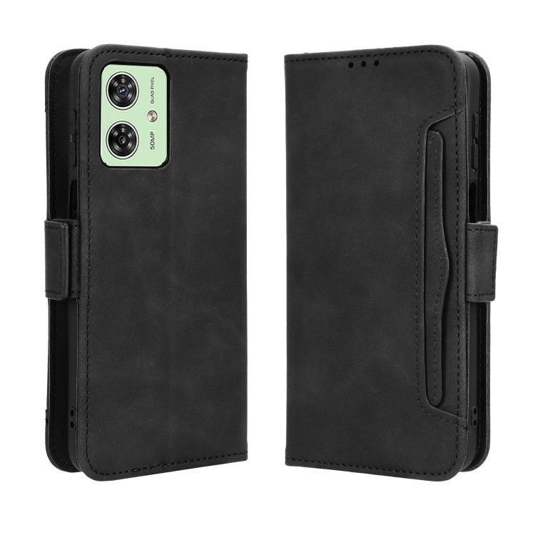 For Motorola Moto G54 5G Skin Feel Calf Texture Card Slots Leather Phone Case(Black) - Motorola Cases by PMC Jewellery | Online Shopping South Africa | PMC Jewellery | Buy Now Pay Later Mobicred