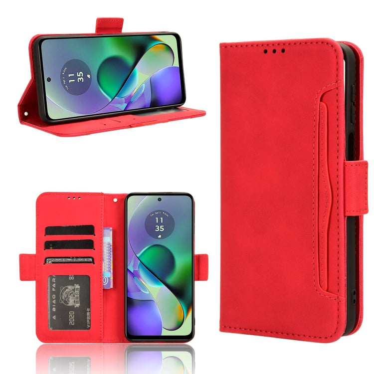 For Motorola Moto G54 5G Skin Feel Calf Texture Card Slots Leather Phone Case(Red) - Motorola Cases by PMC Jewellery | Online Shopping South Africa | PMC Jewellery | Buy Now Pay Later Mobicred