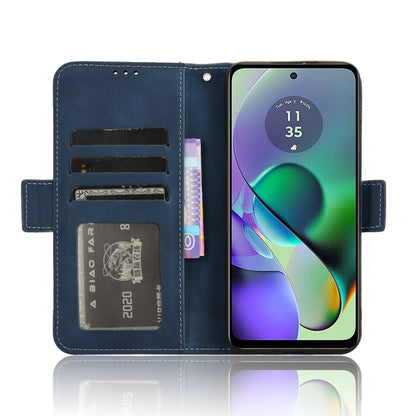 For Motorola Moto G54 5G Skin Feel Calf Texture Card Slots Leather Phone Case(Blue) - Motorola Cases by PMC Jewellery | Online Shopping South Africa | PMC Jewellery | Buy Now Pay Later Mobicred