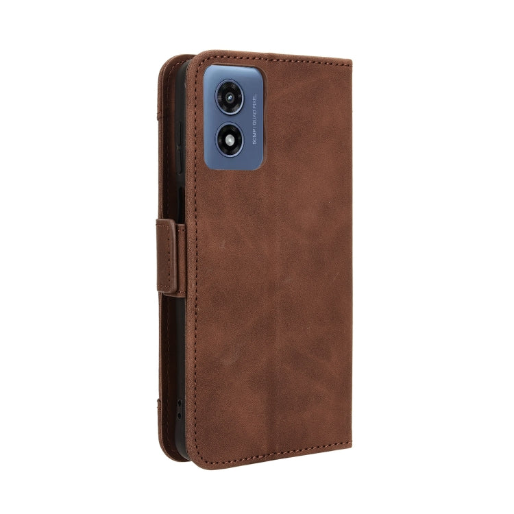 For Motorola Moto G Play 4G 2024 Skin Feel Calf Texture Card Slots Leather Phone Case(Brown) - Motorola Cases by PMC Jewellery | Online Shopping South Africa | PMC Jewellery | Buy Now Pay Later Mobicred