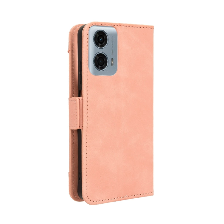 For Motorola Moto G34 5G Skin Feel Calf Texture Card Slots Leather Phone Case(Pink) - Motorola Cases by PMC Jewellery | Online Shopping South Africa | PMC Jewellery | Buy Now Pay Later Mobicred