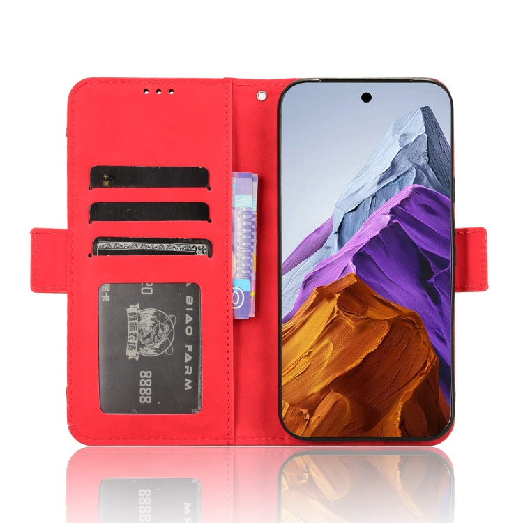 For Google Pixel 9 Pro Skin Feel Calf Texture Card Slots Leather Phone Case(Red) - Google Cases by PMC Jewellery | Online Shopping South Africa | PMC Jewellery | Buy Now Pay Later Mobicred