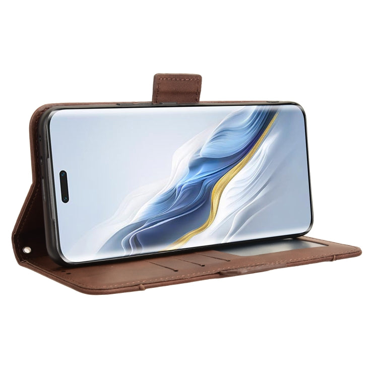 For Honor Magic6 Pro Skin Feel Calf Texture Card Slots Leather Phone Case(Brown) - Honor Cases by PMC Jewellery | Online Shopping South Africa | PMC Jewellery | Buy Now Pay Later Mobicred