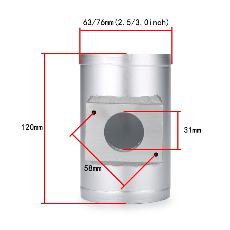 63mm XH-UN601 Car Modified Engine Air Flow Meter Flange Intake Sensor Base for Mitsubishi Lancer - Air Intake System by PMC TechLife | Online Shopping South Africa | PMC TechLife | Buy Now Pay Later Mobicred