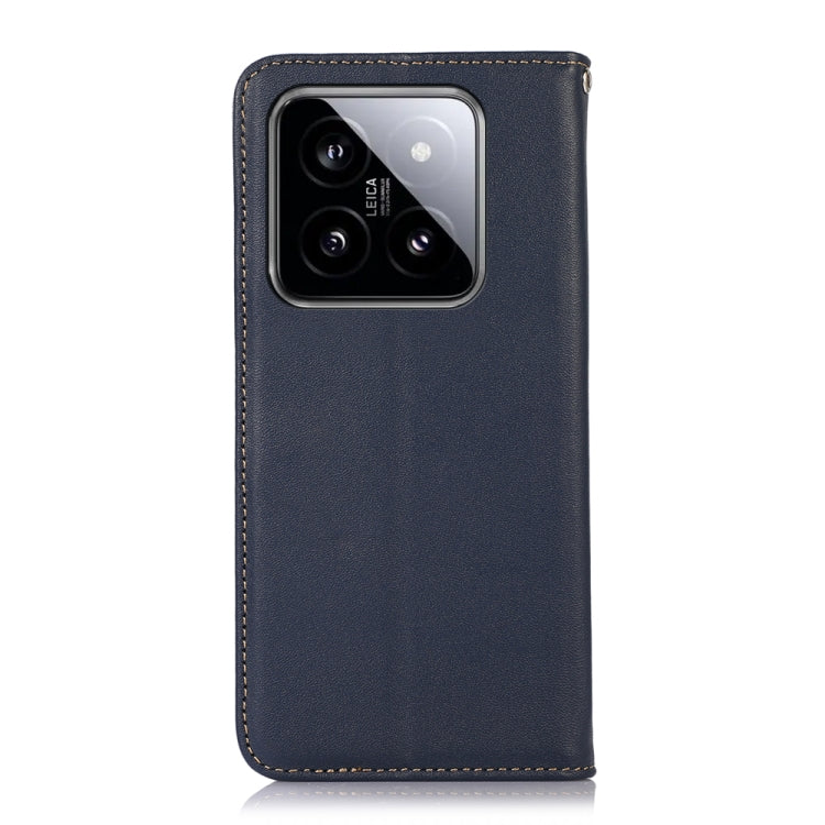 For Xiaomi 14 Pro KHAZNEH Nappa Top Layer Cowhide Leather Phone Case(Blue) - 14 Pro Cases by PMC Jewellery | Online Shopping South Africa | PMC Jewellery | Buy Now Pay Later Mobicred