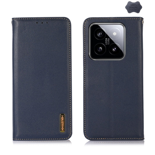 For Xiaomi 14 KHAZNEH Nappa Top Layer Cowhide Leather Phone Case(Blue) - 14 Cases by PMC Jewellery | Online Shopping South Africa | PMC Jewellery | Buy Now Pay Later Mobicred