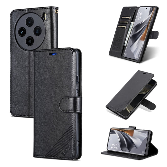 For vivo X100 5G AZNS Sheepskin Texture Flip Leather Phone Case(Black) - X100 Cases by AZNS | Online Shopping South Africa | PMC Jewellery | Buy Now Pay Later Mobicred