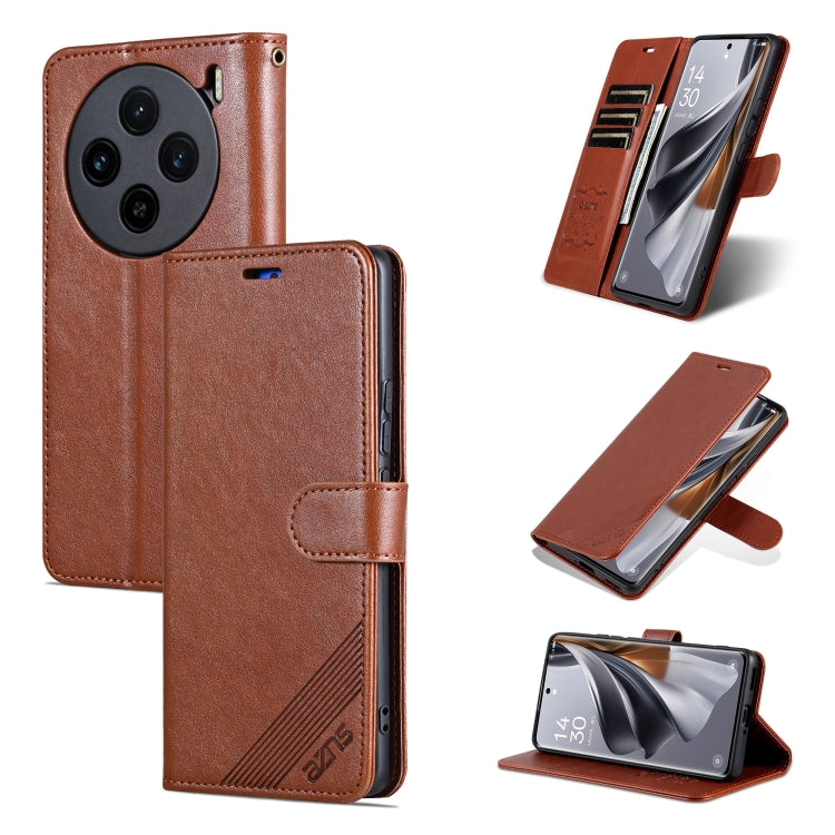 For vivo X100 5G AZNS Sheepskin Texture Flip Leather Phone Case(Brown) - X100 Cases by AZNS | Online Shopping South Africa | PMC Jewellery | Buy Now Pay Later Mobicred