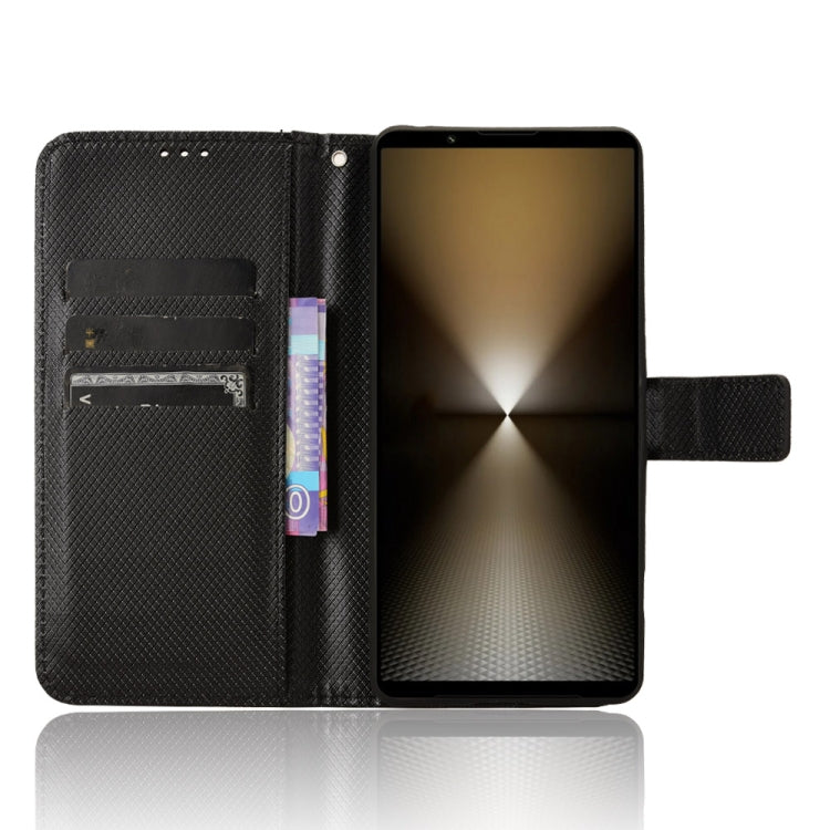 For Sony Xperia 1 VI 2024 Diamond Texture Leather Phone Case(Black) - Sony Cases by PMC Jewellery | Online Shopping South Africa | PMC Jewellery | Buy Now Pay Later Mobicred