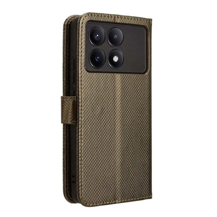 For Xiaomi Redmi K70 / K70 Pro Diamond Texture Leather Phone Case(Brown) - K70 Pro Cases by PMC Jewellery | Online Shopping South Africa | PMC Jewellery | Buy Now Pay Later Mobicred