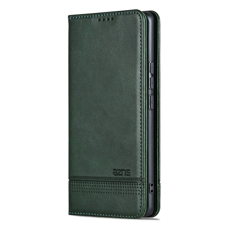 For Huawei Pura 70 Pro / 70 Pro+ Fine Hole AZNS Magnetic Calf Texture Flip Leather Phone Case(Dark Green) - Huawei Cases by AZNS | Online Shopping South Africa | PMC Jewellery | Buy Now Pay Later Mobicred