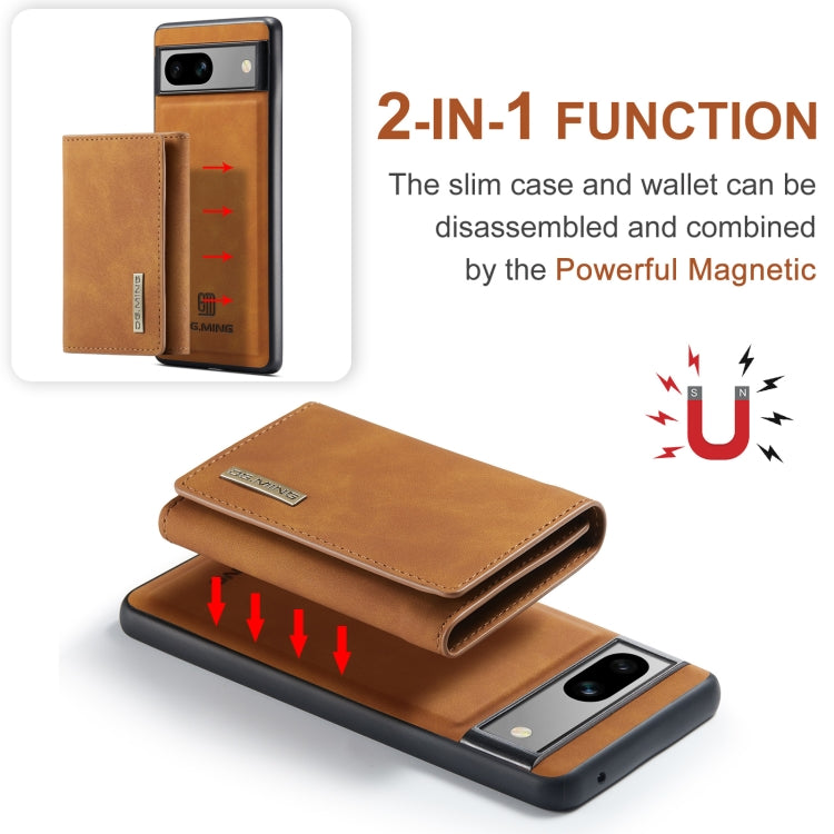 For Google Pixel 8A DG.MING M1 Series 3-Fold Multi Card Wallet + Magnetic Phone Case(Brown) - Google Cases by DG.MING | Online Shopping South Africa | PMC TechLife | Buy Now Pay Later Mobicred