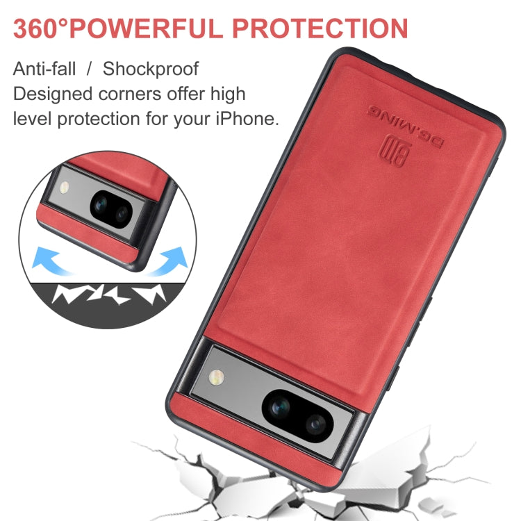 For Google Pixel 8A DG.MING M1 Series 3-Fold Multi Card Wallet + Magnetic Phone Case(Red) - free shipping - PMC TechLife - Order now!