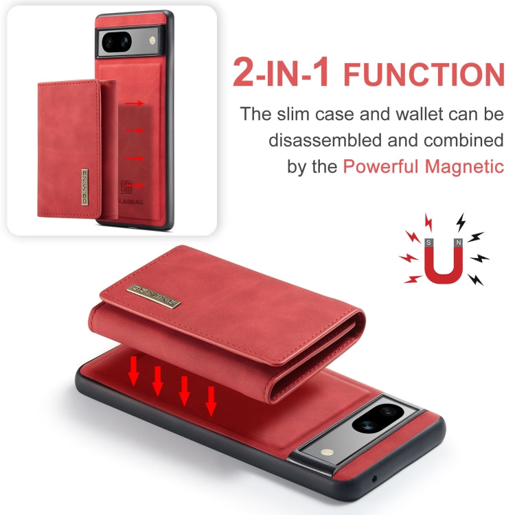 For Google Pixel 8A DG.MING M1 Series 3-Fold Multi Card Wallet + Magnetic Phone Case(Red) - free shipping - PMC TechLife - Order now!