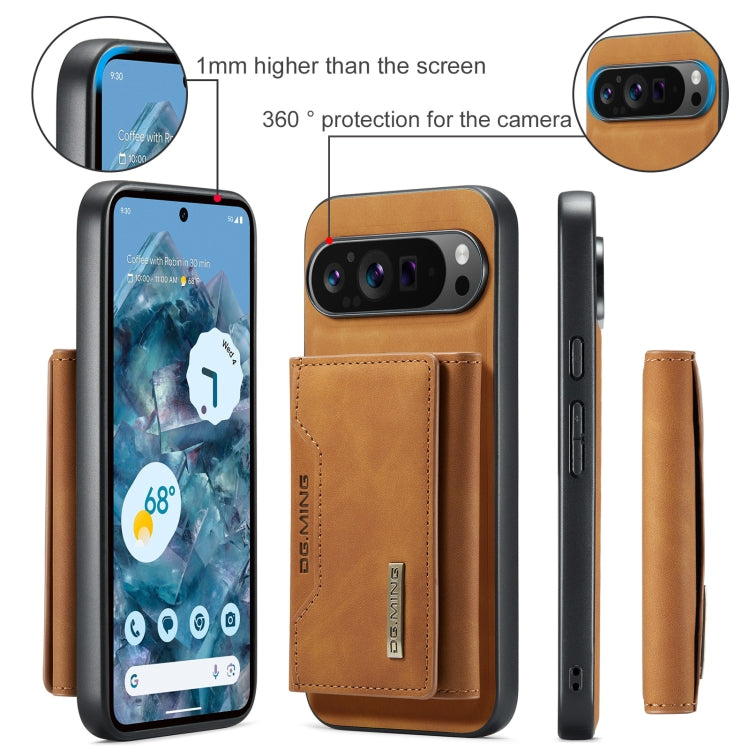 For Google Pixel 9 Pro XL DG.MING M2 Series 3-Fold Multi Card Bag + Magnetic Phone Case(Brown) - Google Cases by DG.MING | Online Shopping South Africa | PMC Jewellery | Buy Now Pay Later Mobicred