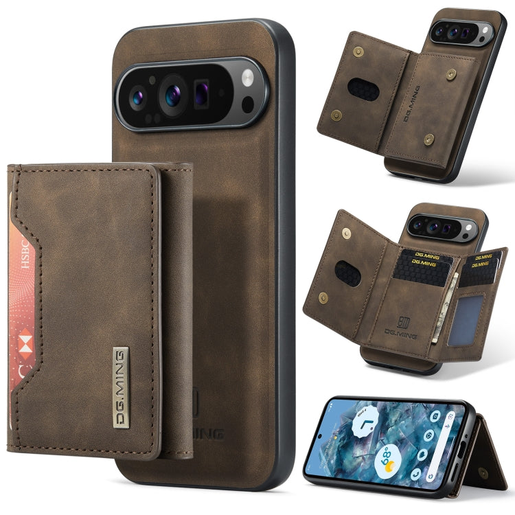 For Google Pixel 9 Pro XL DG.MING M2 Series 3-Fold Multi Card Bag + Magnetic Phone Case(Coffee) - Google Cases by DG.MING | Online Shopping South Africa | PMC Jewellery | Buy Now Pay Later Mobicred