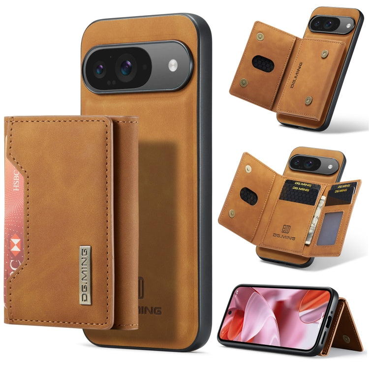 For Google Pixel 9 / 9 Pro DG.MING M2 Series 3-Fold Multi Card Bag + Magnetic Phone Case(Brown) - Google Cases by DG.MING | Online Shopping South Africa | PMC Jewellery | Buy Now Pay Later Mobicred