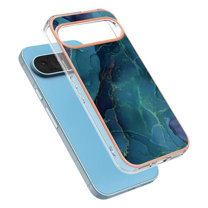 For Google Pixel 9 Pro XL Electroplating Marble Dual-side IMD Phone Case(Green 017) - Google Cases by PMC Jewellery | Online Shopping South Africa | PMC Jewellery | Buy Now Pay Later Mobicred