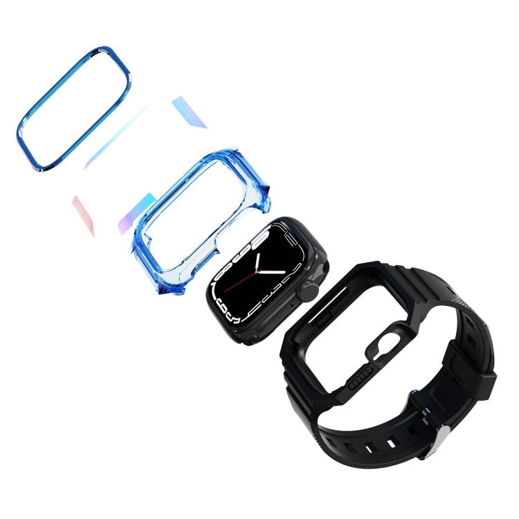 Armor Case Integrated TPU Watch Band For Apple Watch Ultra 2 49mm(Blue) - Watch Bands by PMC Jewellery | Online Shopping South Africa | PMC Jewellery | Buy Now Pay Later Mobicred