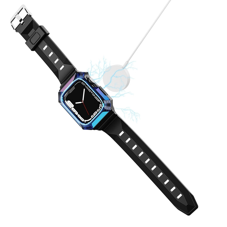 Armor Case Integrated TPU Watch Band For Apple Watch 9 41mm(Purple) - Watch Cases by PMC Jewellery | Online Shopping South Africa | PMC Jewellery | Buy Now Pay Later Mobicred