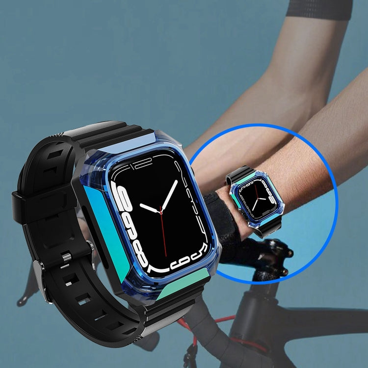 Armor Case Integrated TPU Watch Band For Apple Watch 9 45mm(Black) - Watch Cases by PMC Jewellery | Online Shopping South Africa | PMC Jewellery | Buy Now Pay Later Mobicred