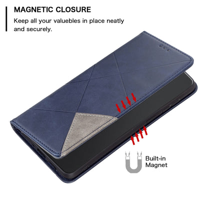 For Xiaomi Redmi Note 12S 4G / Note 11  Rhombus Texture Magnetic Leather Phone Case(Blue) - Xiaomi Cases by PMC Jewellery | Online Shopping South Africa | PMC Jewellery | Buy Now Pay Later Mobicred