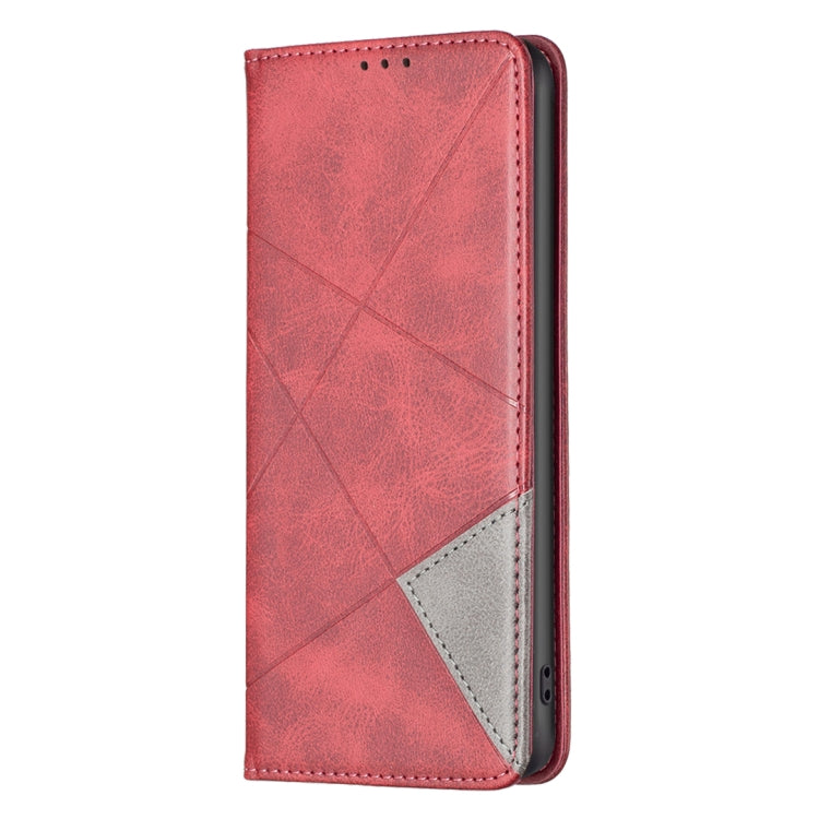 For Xiaomi Poco F5 5G / Redmi Note 12 Turbo Rhombus Texture Magnetic Leather Phone Case(Red) - Xiaomi Cases by PMC Jewellery | Online Shopping South Africa | PMC Jewellery | Buy Now Pay Later Mobicred