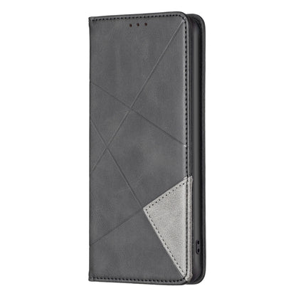 For Xiaomi Poco F5 5G / Redmi Note 12 Turbo Rhombus Texture Magnetic Leather Phone Case(Black) - Xiaomi Cases by PMC Jewellery | Online Shopping South Africa | PMC Jewellery | Buy Now Pay Later Mobicred