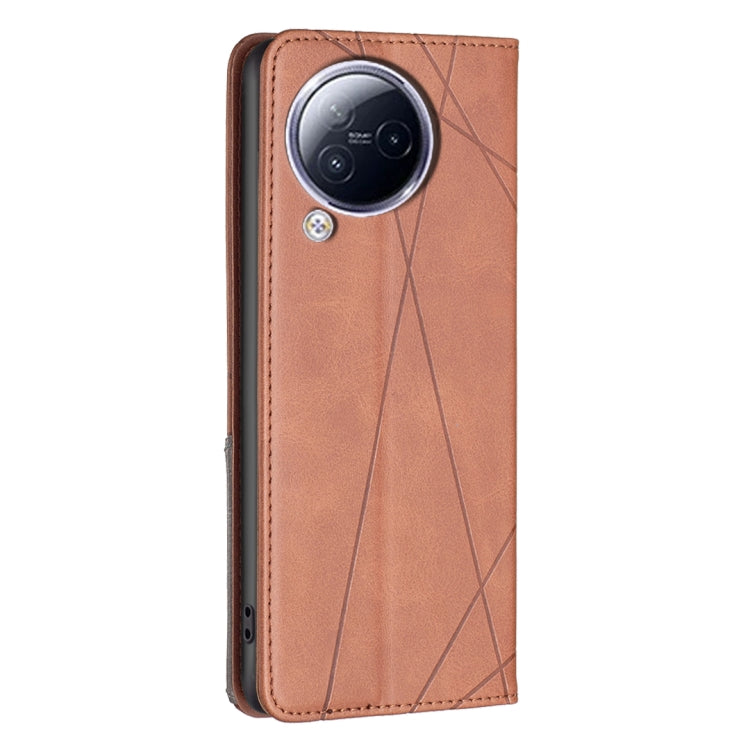 For Xiaomi Civi 3 5G Rhombus Texture Magnetic Leather Phone Case(Brown) - Xiaomi Cases by PMC Jewellery | Online Shopping South Africa | PMC Jewellery | Buy Now Pay Later Mobicred