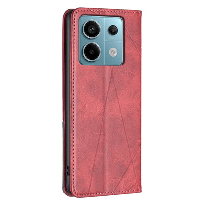 For Xiaomi Redmi Note 13 Pro 5G Rhombus Texture Magnetic Leather Phone Case(Red) - Xiaomi Cases by PMC Jewellery | Online Shopping South Africa | PMC Jewellery | Buy Now Pay Later Mobicred