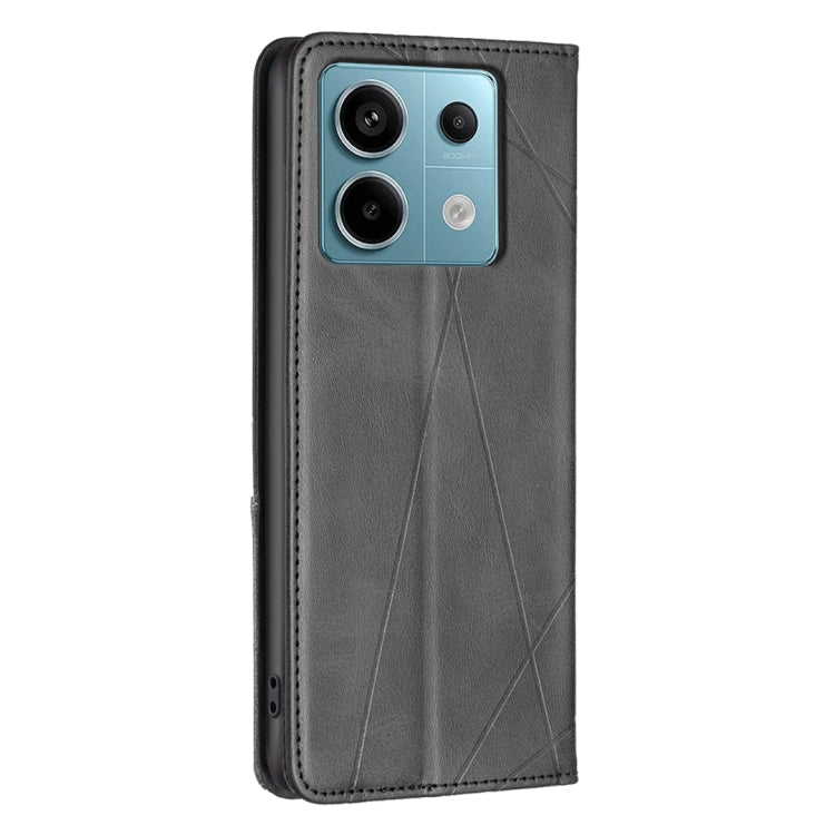 For Xiaomi Redmi Note 13 Pro 5G Rhombus Texture Magnetic Leather Phone Case(Black) - Xiaomi Cases by PMC Jewellery | Online Shopping South Africa | PMC Jewellery | Buy Now Pay Later Mobicred