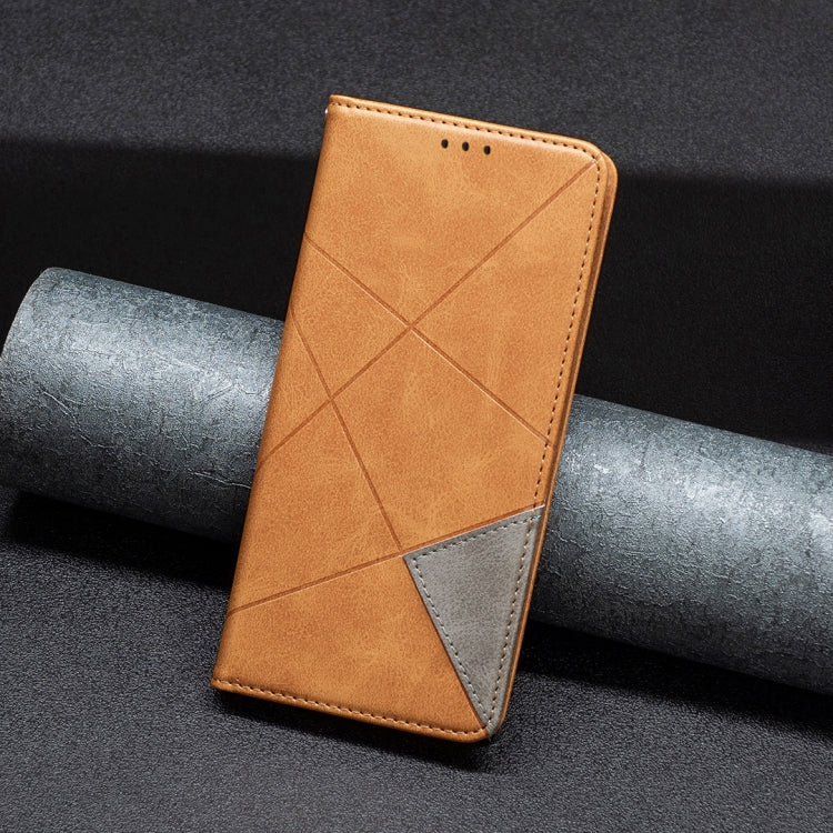 For Xiaomi Redmi Note 13 Rhombus Texture Magnetic Leather Phone Case(Yellow) - Xiaomi Cases by PMC TechLife | Online Shopping South Africa | PMC TechLife | Buy Now Pay Later Mobicred