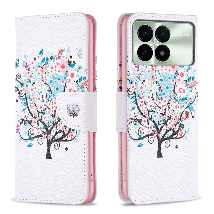 For Xiaomi Redmi K70 / K70 Pro Colored Drawing Pattern Leather Phone Case(Tree) - K70 Pro Cases by PMC Jewellery | Online Shopping South Africa | PMC Jewellery | Buy Now Pay Later Mobicred