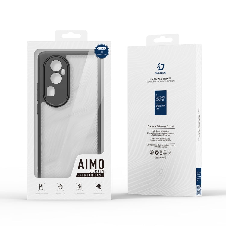 For OPPO Reno10 Pro China DUX DUCIS Aimo Series TPU + PC Frosted Feel Phone Case(Black) - OPPO Cases by DUX DUCIS | Online Shopping South Africa | PMC Jewellery | Buy Now Pay Later Mobicred