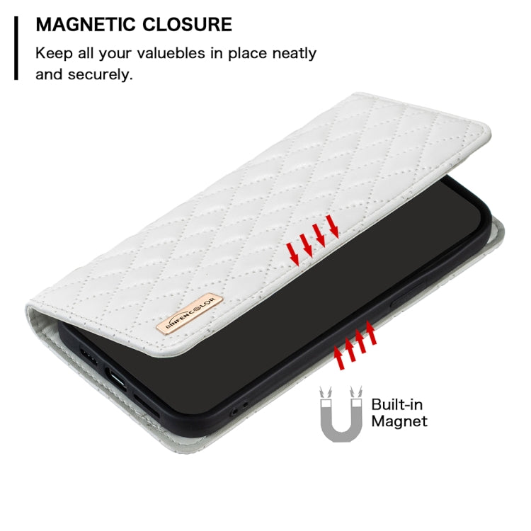 For Xiaomi Redmi Note 13 Pro 5G Diamond Lattice Magnetic Leather Flip Phone Case(White) - Xiaomi Cases by PMC Jewellery | Online Shopping South Africa | PMC Jewellery | Buy Now Pay Later Mobicred