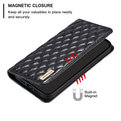 For Xiaomi Redmi K70 / K70 Pro Diamond Lattice Magnetic Leather Flip Phone Case(Black) - K70 Pro Cases by PMC Jewellery | Online Shopping South Africa | PMC Jewellery | Buy Now Pay Later Mobicred