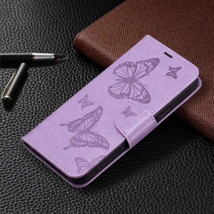 For Xiaomi Redmi 13C Two Butterflies Embossing Leather Phone Case(Purple) - 13C Cases by PMC Jewellery | Online Shopping South Africa | PMC Jewellery