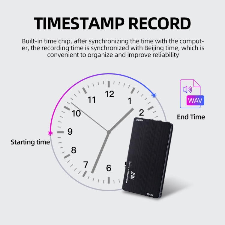 JNN M2 Ultra-thin HD Noise Reduction Intelligent Control Voice Voice Recorder, Capacity:16GB(Black) - Other Style by JNN | Online Shopping South Africa | PMC Jewellery | Buy Now Pay Later Mobicred