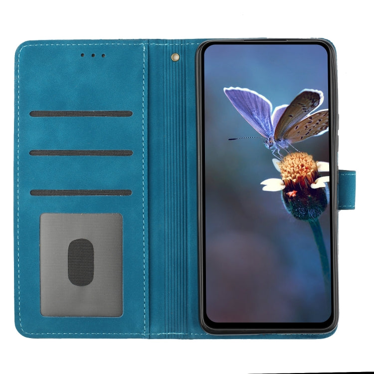 For Honor 90 Lite Flower Embossing Pattern Leather Phone Case(Blue) - Honor Cases by PMC Jewellery | Online Shopping South Africa | PMC Jewellery