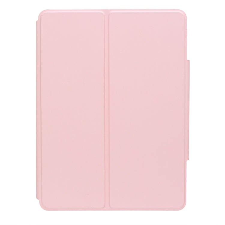 For iPad 10th Gen 10.9 2022 F10B 360 Rotation Acrylic Transparent Bluetooth Keyboard Leather Case(Pink) - Universal by PMC Jewellery | Online Shopping South Africa | PMC Jewellery