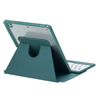 For iPad 10th Gen 10.9 2022 F10B 360 Rotation Acrylic Transparent Bluetooth Keyboard Leather Case(Green) - Universal by PMC Jewellery | Online Shopping South Africa | PMC Jewellery