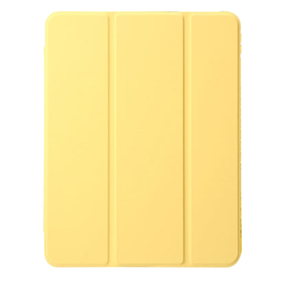 For iPad Air 11 2024 Clear Acrylic 3-Fold Leather Tablet Case(Yellow) - iPad Air 11 2024 Cases by PMC Jewellery | Online Shopping South Africa | PMC Jewellery | Buy Now Pay Later Mobicred