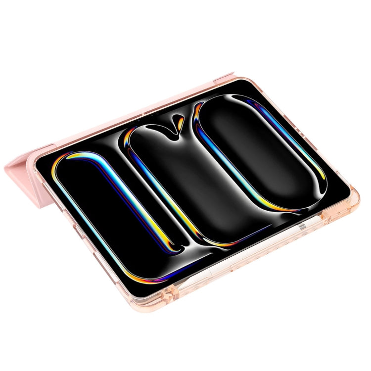 For iPad Pro 13 2024 Clear Acrylic 3-Fold Leather Tablet Case(Ice Blue) - iPad Pro 13 2024 Cases by PMC TechLife | Online Shopping South Africa | PMC TechLife | Buy Now Pay Later Mobicred