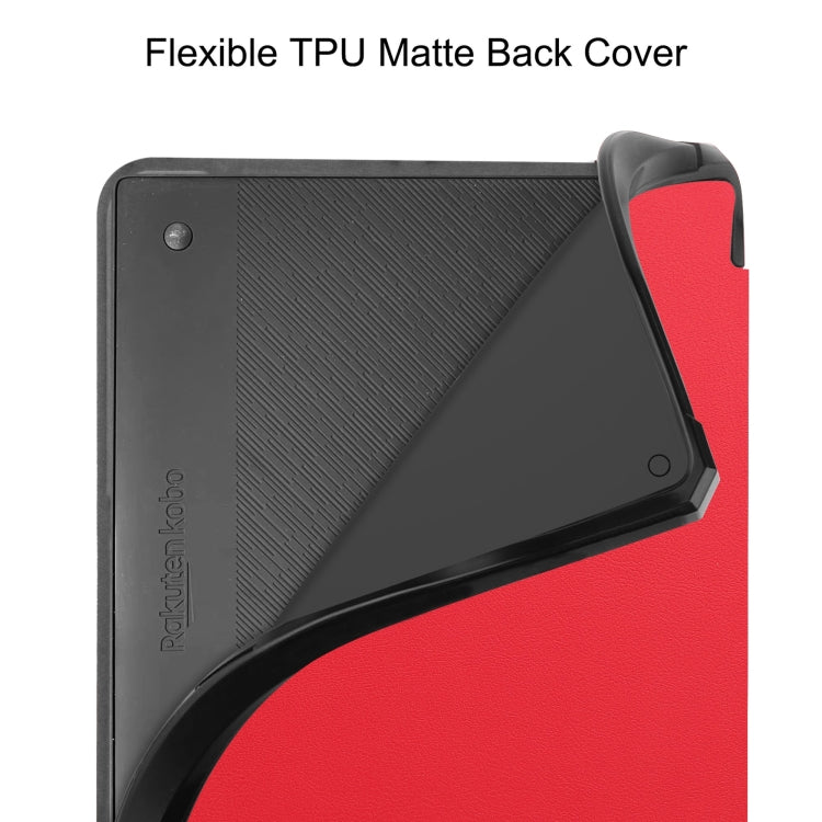 For Kobo Elipsa 2E Solid Color Deformation TPU Leather Smart Tablet Case(Red) - Others by PMC TechLife | Online Shopping South Africa | PMC TechLife | Buy Now Pay Later Mobicred