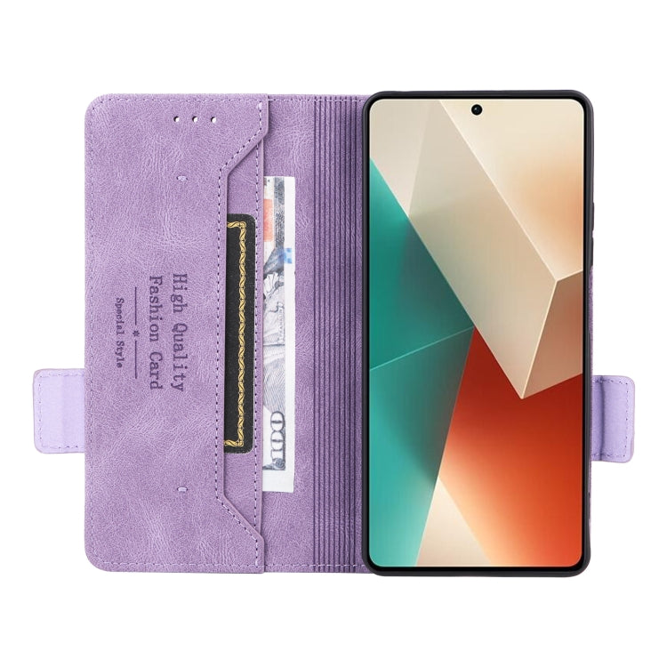 For Xiaomi Redmi Note 13 5G Magnetic Clasp Leather Phone Case(Purple) - Note 13 Cases by PMC Jewellery | Online Shopping South Africa | PMC Jewellery | Buy Now Pay Later Mobicred