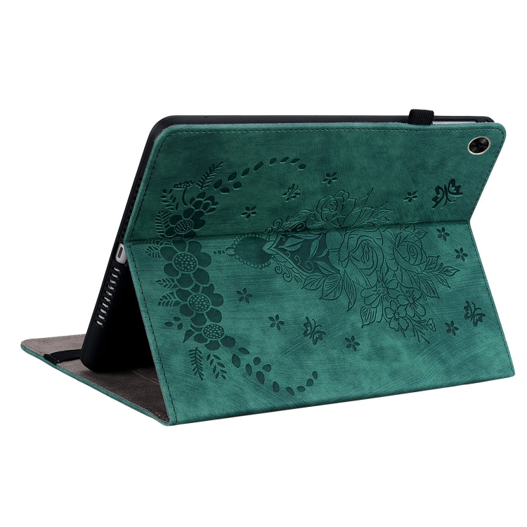 For Realme Pad 10.4 / Pad 5G 10.4 Butterfly Rose Embossed Leather Tablet Case(Green) - Realme by PMC TechLife | Online Shopping South Africa | PMC TechLife | Buy Now Pay Later Mobicred