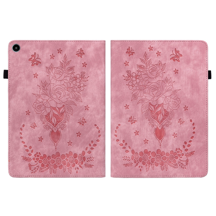 For Huawei MatePad SE 10.4 Butterfly Rose Embossed Leather Tablet Case(Pink) - Huawei Cases by PMC TechLife | Online Shopping South Africa | PMC TechLife | Buy Now Pay Later Mobicred